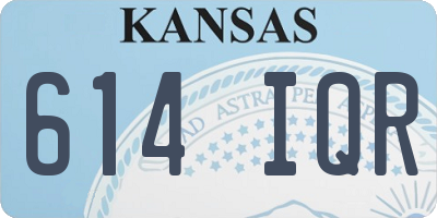 KS license plate 614IQR