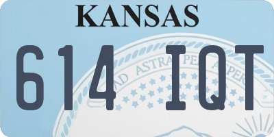 KS license plate 614IQT