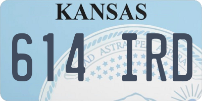 KS license plate 614IRD