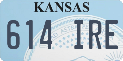 KS license plate 614IRE