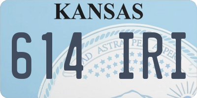 KS license plate 614IRI
