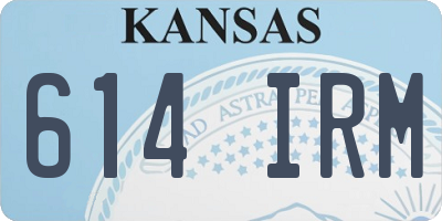KS license plate 614IRM