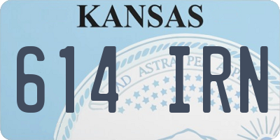KS license plate 614IRN