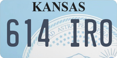 KS license plate 614IRO