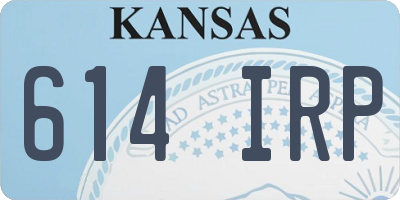 KS license plate 614IRP