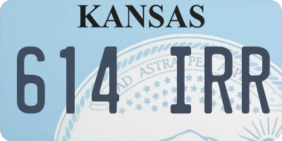 KS license plate 614IRR