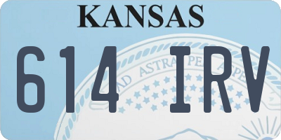 KS license plate 614IRV