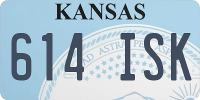 KS license plate 614ISK