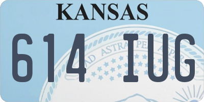 KS license plate 614IUG