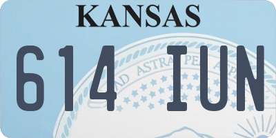 KS license plate 614IUN