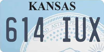 KS license plate 614IUX