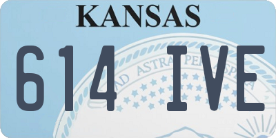 KS license plate 614IVE