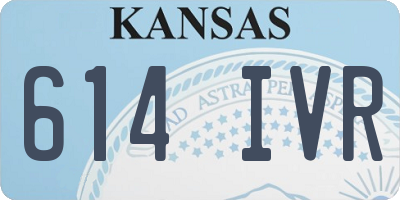 KS license plate 614IVR