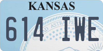 KS license plate 614IWE