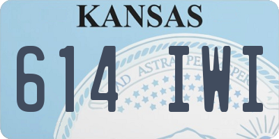 KS license plate 614IWI