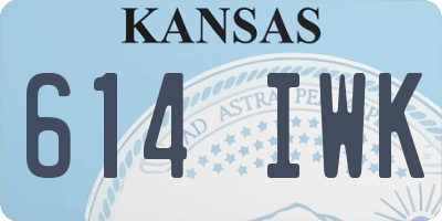 KS license plate 614IWK