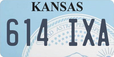 KS license plate 614IXA