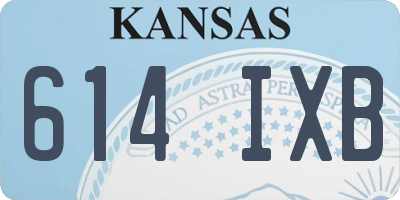 KS license plate 614IXB