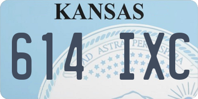 KS license plate 614IXC