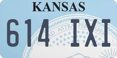 KS license plate 614IXI