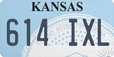 KS license plate 614IXL