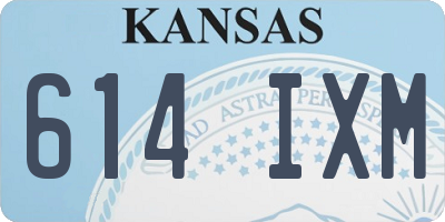 KS license plate 614IXM