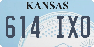 KS license plate 614IXO