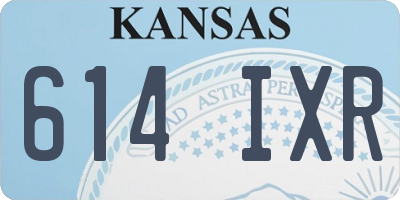 KS license plate 614IXR