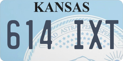 KS license plate 614IXT