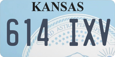 KS license plate 614IXV