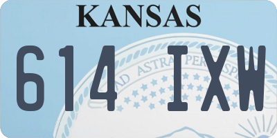 KS license plate 614IXW