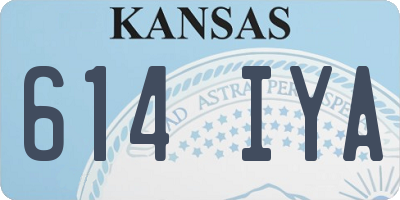 KS license plate 614IYA