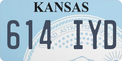 KS license plate 614IYD