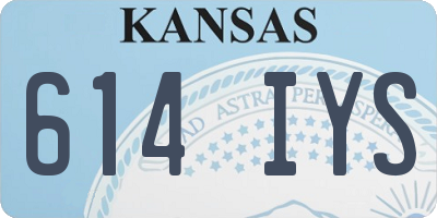 KS license plate 614IYS