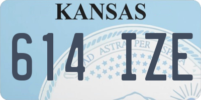 KS license plate 614IZE