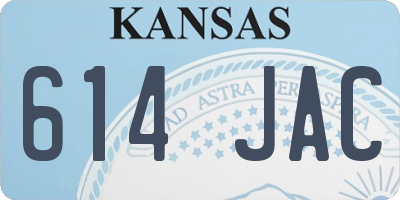 KS license plate 614JAC