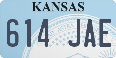 KS license plate 614JAE