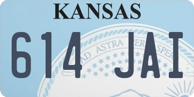 KS license plate 614JAI
