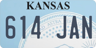 KS license plate 614JAN