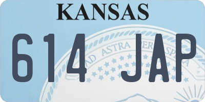KS license plate 614JAP