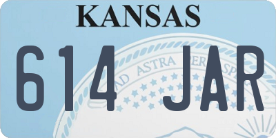KS license plate 614JAR