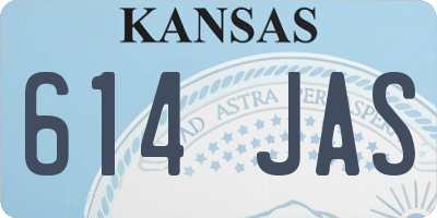 KS license plate 614JAS