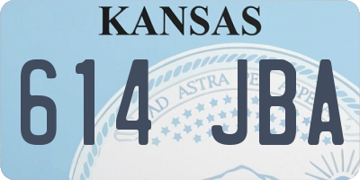 KS license plate 614JBA