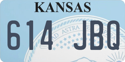 KS license plate 614JBQ