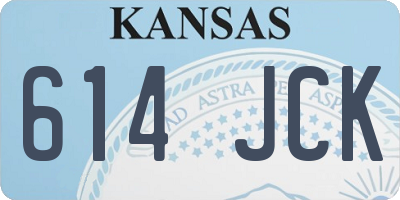 KS license plate 614JCK