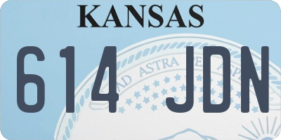 KS license plate 614JDN