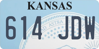 KS license plate 614JDW