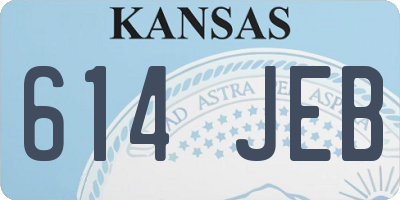 KS license plate 614JEB