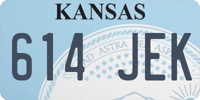 KS license plate 614JEK