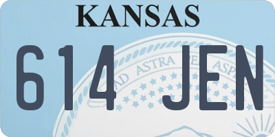 KS license plate 614JEN
